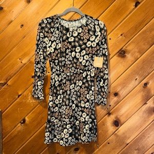 NWT Stitch Fix Bixby Nomad Adyline tie Flounce dress in floral khaki youth large
